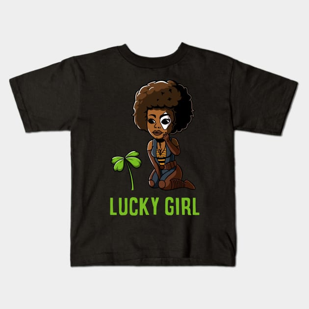 Lucky girl Kids T-Shirt by zemluke